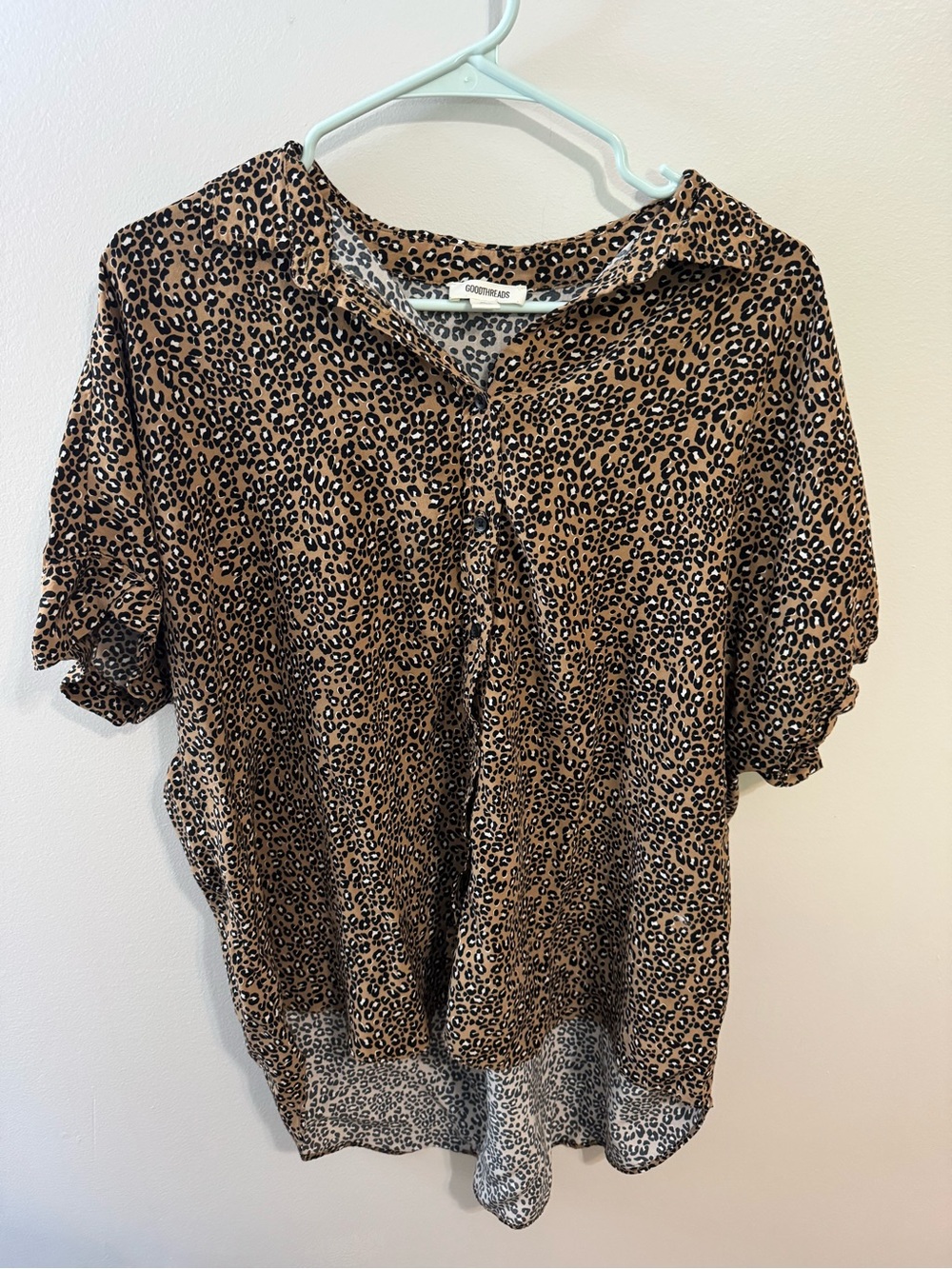 Good Threads Brown Leopard Print Short Sleeve Blouse